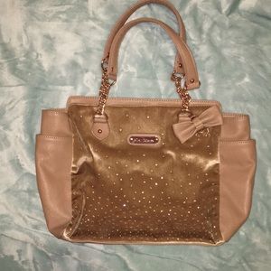 Tan/Blush Betsey Johnson shoulder purse